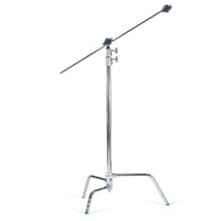 Avenger C-Stand Fixed Base & Column, Grip Head & Extension Arm, Silver - 3.3m
