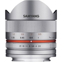Samyang 8mm F2.8 Fisheye UMC II APS-C Canon M Camera Lens - Silver