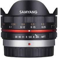 Samyang 7.5mm F3.5 Fisheye UMC II MFT APS-C Camera Lens - Black