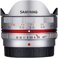 Samyang 7.5mm F3.5 Fisheye UMC II APS-C MFT Camera Lens - Silver