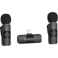 BOYA BY-V2 2.4GHz Dual-Channel Wireless Microphone System for iOS Devices