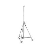 Avenger Wind Up Stand 26, Leveling Leg, 1 Riser, Braked Wheels, Silver - 2.6m