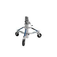 Avenger Long John Silver Junior Crank Operated Light Stand with Foam Filled Wheels, Silver - 3.4m
