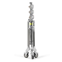 Avenger Strato Safe 43 Wind Up Stand, 3 Risers, Braked Wheels, Silver - 4.3m