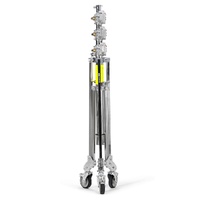 Avenger Strato Safe 47 Wind Up Stand, 3 Risers, Braked Wheels, Silver - 4.7m