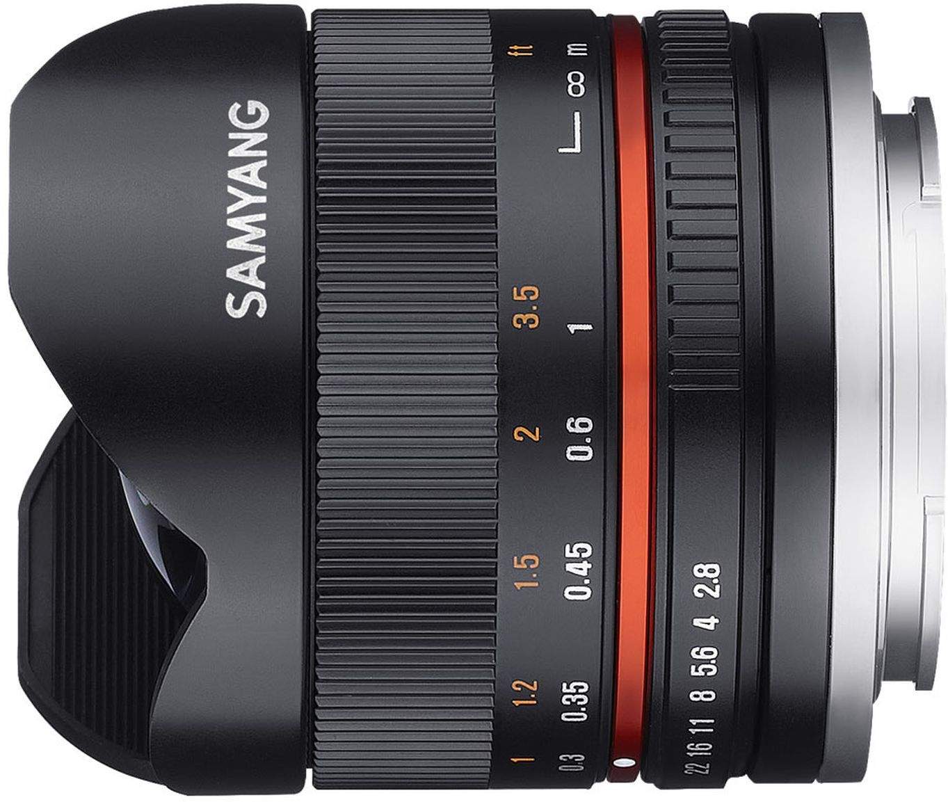 Samyang 8mm F2.8 Fisheye UMC II APS-C Canon M Camera Lens - Black