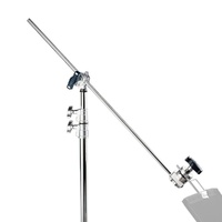 Avenger C-Stand Fixed Base & Column, Grip Head & Extension Arm, Silver - 3.3m