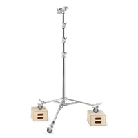 Avenger Overhead Stand 43, Braked Wheels, 3 Risers, Silver - 4.3m