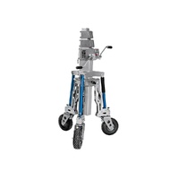Avenger Long John Silver Junior Crank Operated Light Stand with Foam Filled Wheels, Silver - 3.4m