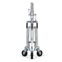 Avenger Long John Silver Crank Operated Light Stand with Foam Filled Wheels, Silver - 5.7m