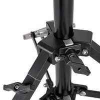 Avenger Baby Stand 25, Aluminium Double Riser, Black - 2.5m