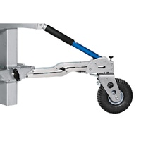 Avenger Long John Silver Junior Crank Operated Light Stand with Foam Filled Wheels, Silver - 3.4m