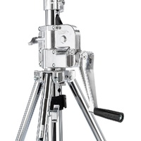Avenger Wind Up Stand 26, Leveling Leg, 1 Riser, Braked Wheels, Silver - 2.6m