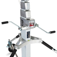 Avenger Long John Silver Crank Operated Light Stand with Foam Filled Wheels, Silver - 5.7m