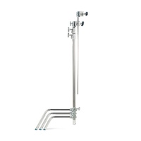 Avenger C-Stand Turtle Base & Column, Grip Head & Extension Arm, Silver - 3m