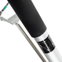 Avenger Long John Silver Crank Operated Light Stand with Foam Filled Wheels, Silver - 5.7m