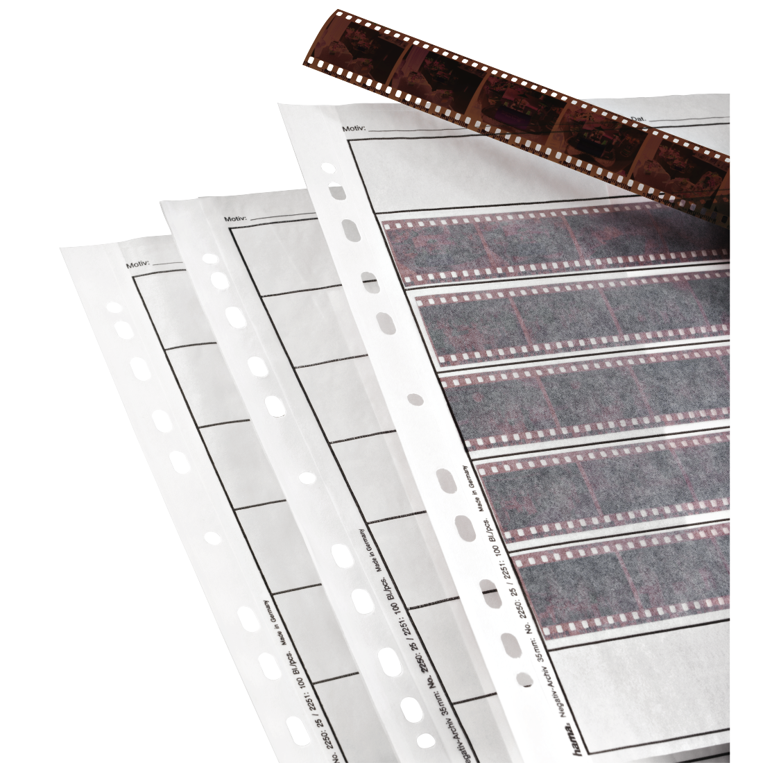Hama Negative Sleeves, Parchment, 7 Strips of 6 Negatives, 24x36mm - 25 pcs