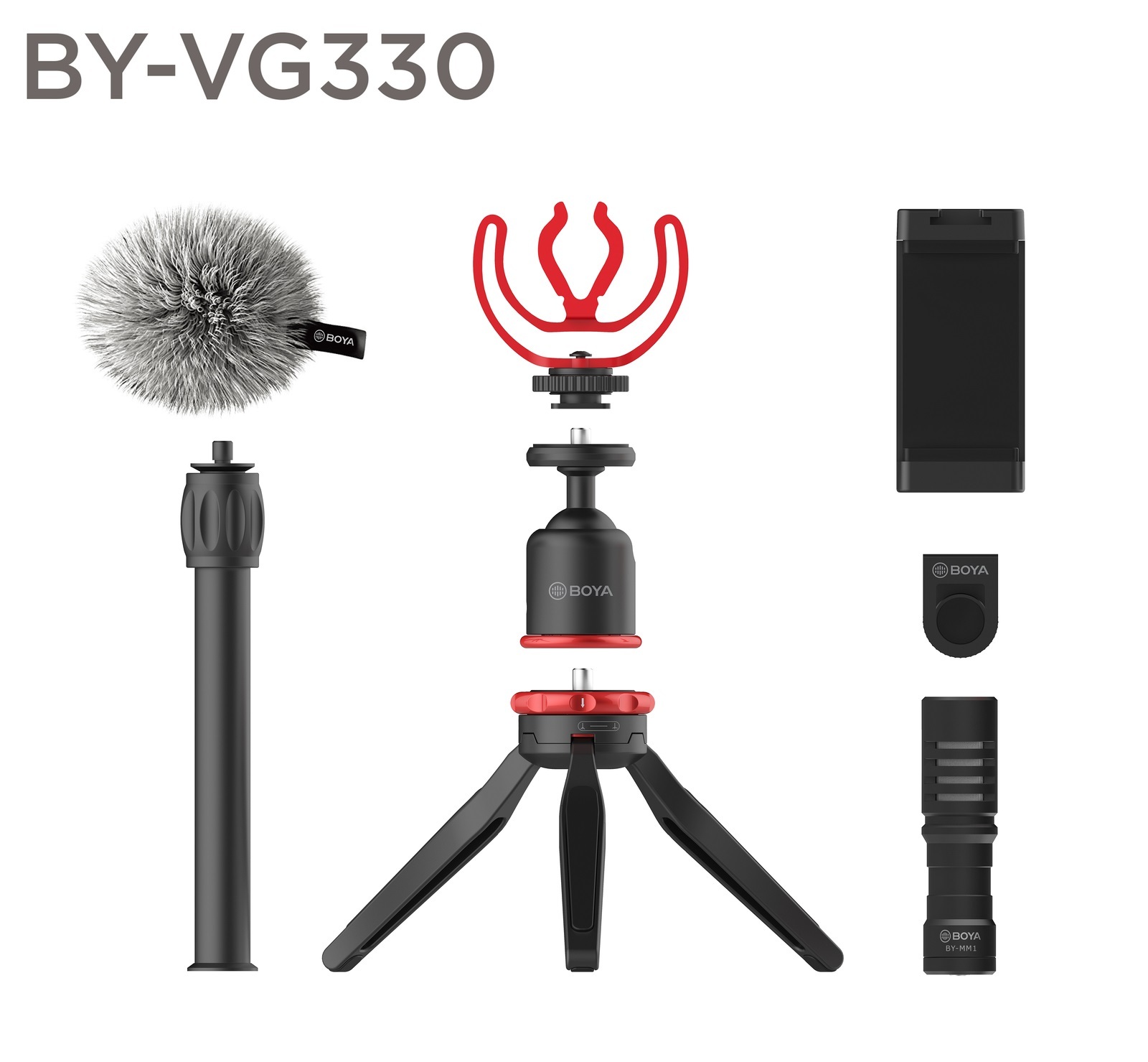 BOYA BY-VG330 Vlogging Kit 1 incl. Mini Tripod, BY-MM1 & Cold Shoe Mount main image
