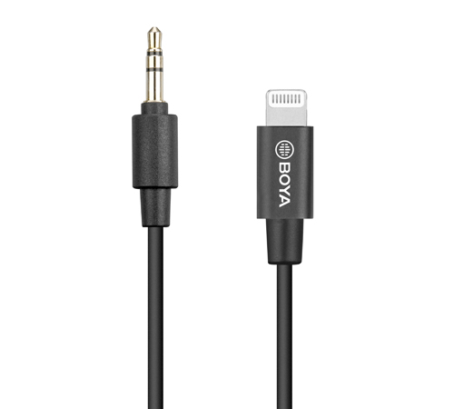 BOYA BY-K1 3.5mm Male TRS to Male Lightning Adapter Cable 20cm Length