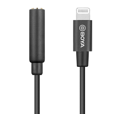 BOYA BY-K3 3.5mm Female TRRS to Male Lightning Adapter Cable 6cm Length