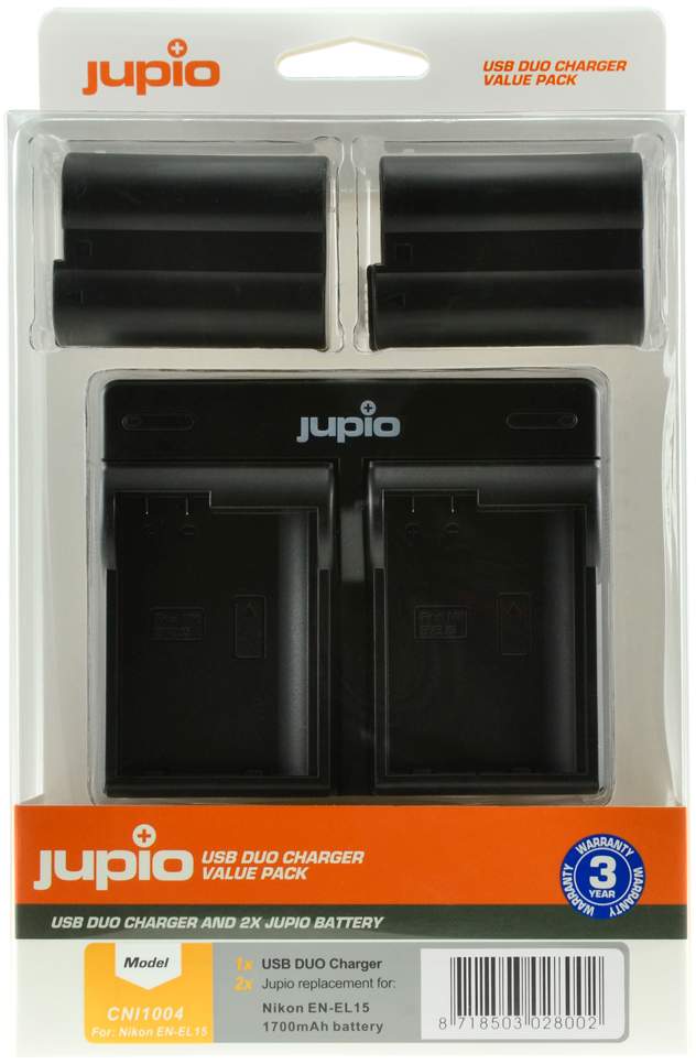 Jupio Nikon EN-EL15 Batteries & Dual Charger | Maxxum Pty Ltd