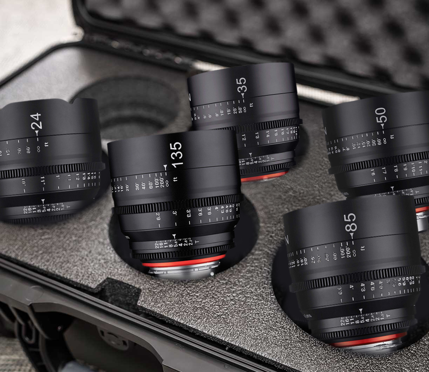 T1.5 XEEN Full Frame Cinema Lens Kit & Custom Fit Carry Case