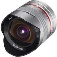 Samyang 8mm F2.8 Fisheye UMC II APS-C Fuji X Camera Lens - Silver