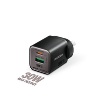 MICRODIA SMARTCube Nano 30W Dual Port GaN Wall Charger - Black
