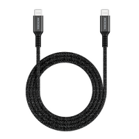 MICRODIA ExeCable Tweed PD100W 1.3m USB-C to USB-C Cable - Charcoal