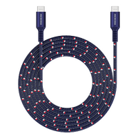 MICRODIA ExeCable Tweed PD100W 2.6m USB-C to USB-C Cable - Charcoal