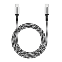MICRODIA ExeCable Tweed PD240W 1.0m USB-C to USB-C Cable - Zebra