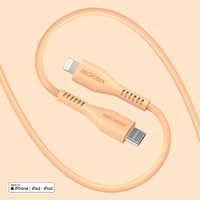 MICRODIA Fruitywire Liquid Silicon PD60W 1.3m USB-C to Lightning Cable - Peach