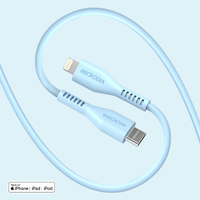 MICRODIA Fruitywire Liquid Silicon PD60W 2.6m USB-C to Lightning Cable - Bubble Blue