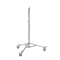 Avenger Junior Roller Stand Low Base, Braked Wheels, Silver - 3.6m