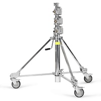 Avenger Strato Safe 43 Wind Up Stand, 3 Risers, Braked Wheels, Silver - 4.3m