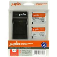 2 x Jupio Canon NB-11 Batteries & Single Charger Kit