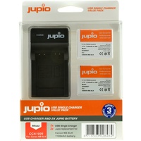 2 x Jupio Canon NB-6LH Batteries & Single Charger Kit