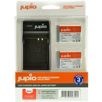 2 x Jupio Canon NB-13 Batteries & Single Charger Kit