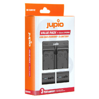 Jupio Canon Value Pack: 2 x LP-E6NH Batteries & Dual Charger
