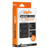 Jupio GoPro Hero 13 Value Pack: 2 x AHDBT-1301 Batteries & Triple Charger