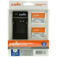 2 x Jupio Olympus Li-90B/Li-92B Batteries & Single Charger Kit