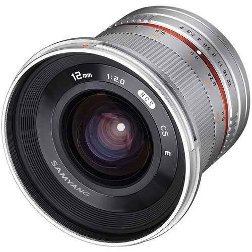 Samyang 12mm F2.0 NCS Sony FE Camera Lens - Silver