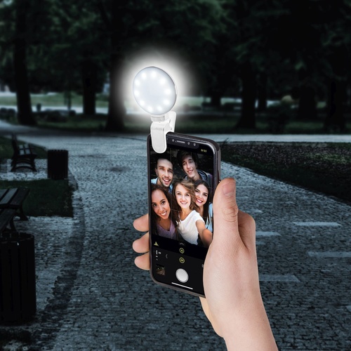 Celly Click Selfie Light with 3 Tones - White