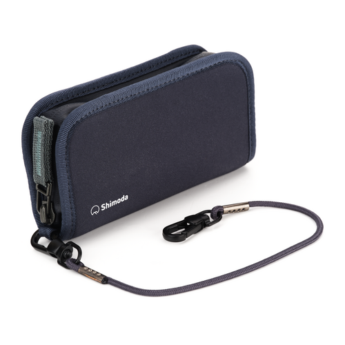 Shimoda Card Wallet, Zip - Blue