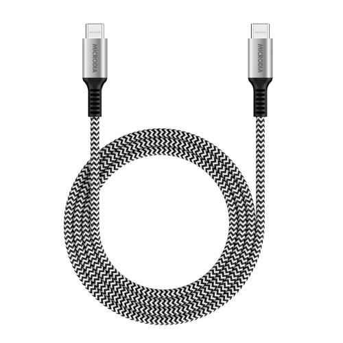 MICRODIA ExeCable Tweed PD100W 1.3m USB-C to USB-C Cable - Zebra