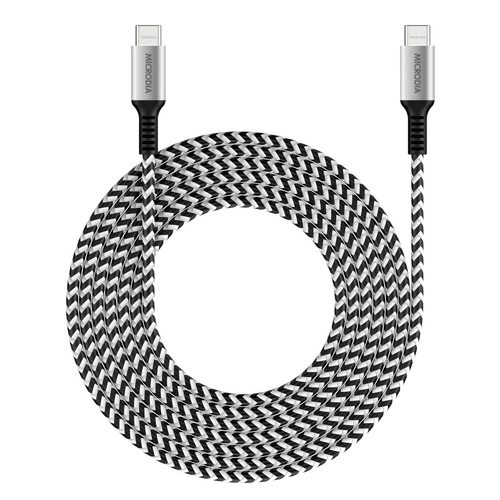 MICRODIA ExeCable™ Tweed PD100W 2.6m USB-C to USB-C Cable - Zebra
