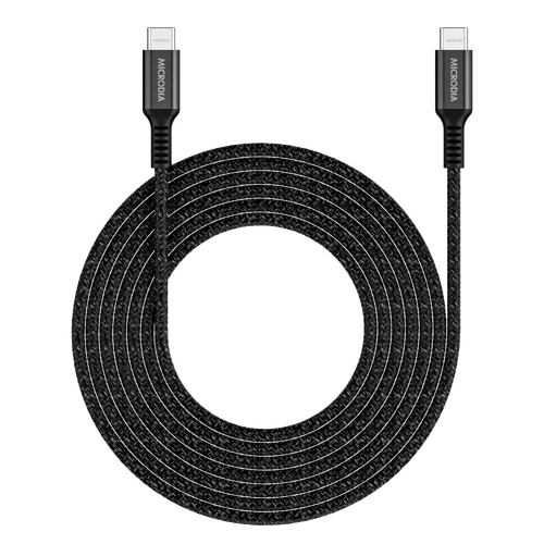 MICRODIA ExeCable Tweed PD100W 2.6m USB-C to USB-C Cable - Navy