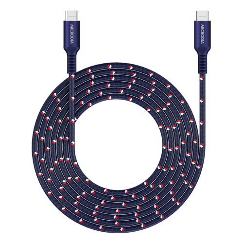 MICRODIA ExeCable Tweed PD100W 2.6m USB-C to USB-C Cable - Charcoal
