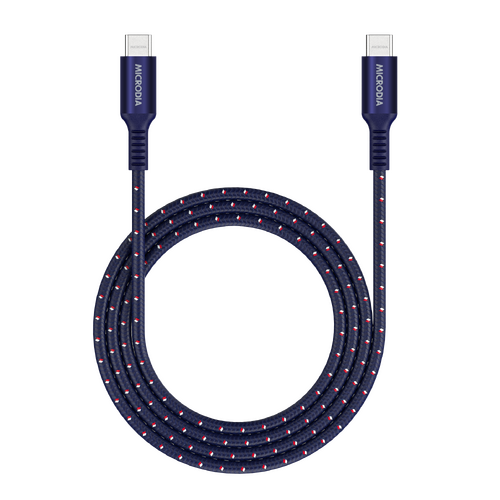 MICRODIA ExeCable Tweed PD240W 1.8m USB-C to USB-C Cable - Charcoal