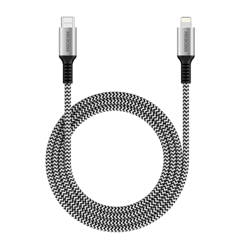 MICRODIA ExeCable Tweed PD60W 1.3m USB-C to Lightning Cable - Zebra